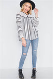Ivory Stripe Mash Combo Black Top- Full