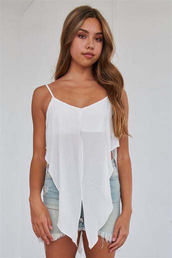 Off-white wrap waist cami top