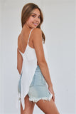 Off-white wrap waist cami top- Back