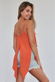 Rust orange wrap or tie waist cami top- Back