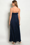 Navy Blue Crochet Bust Maxi Dress- Back View