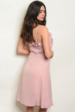 Mauve Ruffle Dress-Back View