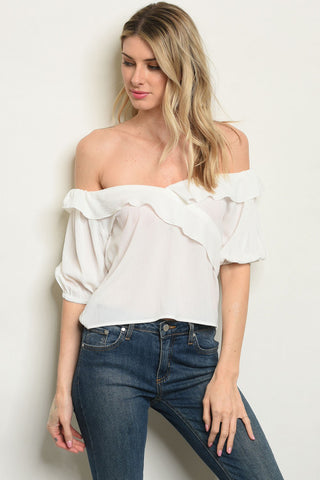 White Off the Shoulder Blouse