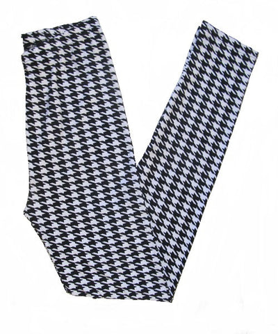 Black & White Houndstooth Pattern Leggings