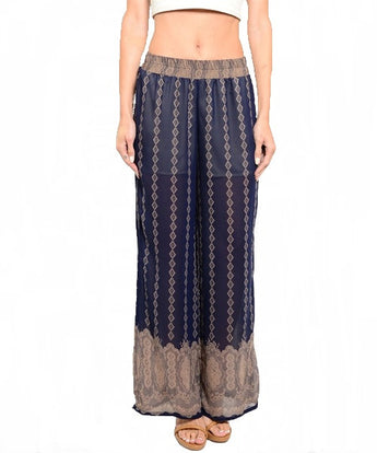 Navy & Mocha Palazzo Pants