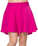 Pink High Low Mini Flared Scuba Skater Skirt