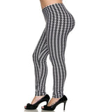 Black and White Houndstooth Pattern Leggings