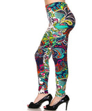 Multicolored Paisley and Floral Print Leggings