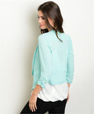 Mint Open Front Blazer- Back View