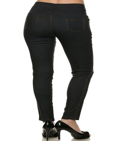 Navy High Waist Jeggings- Back View
