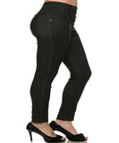 Black High Waist Jeggings-Side View